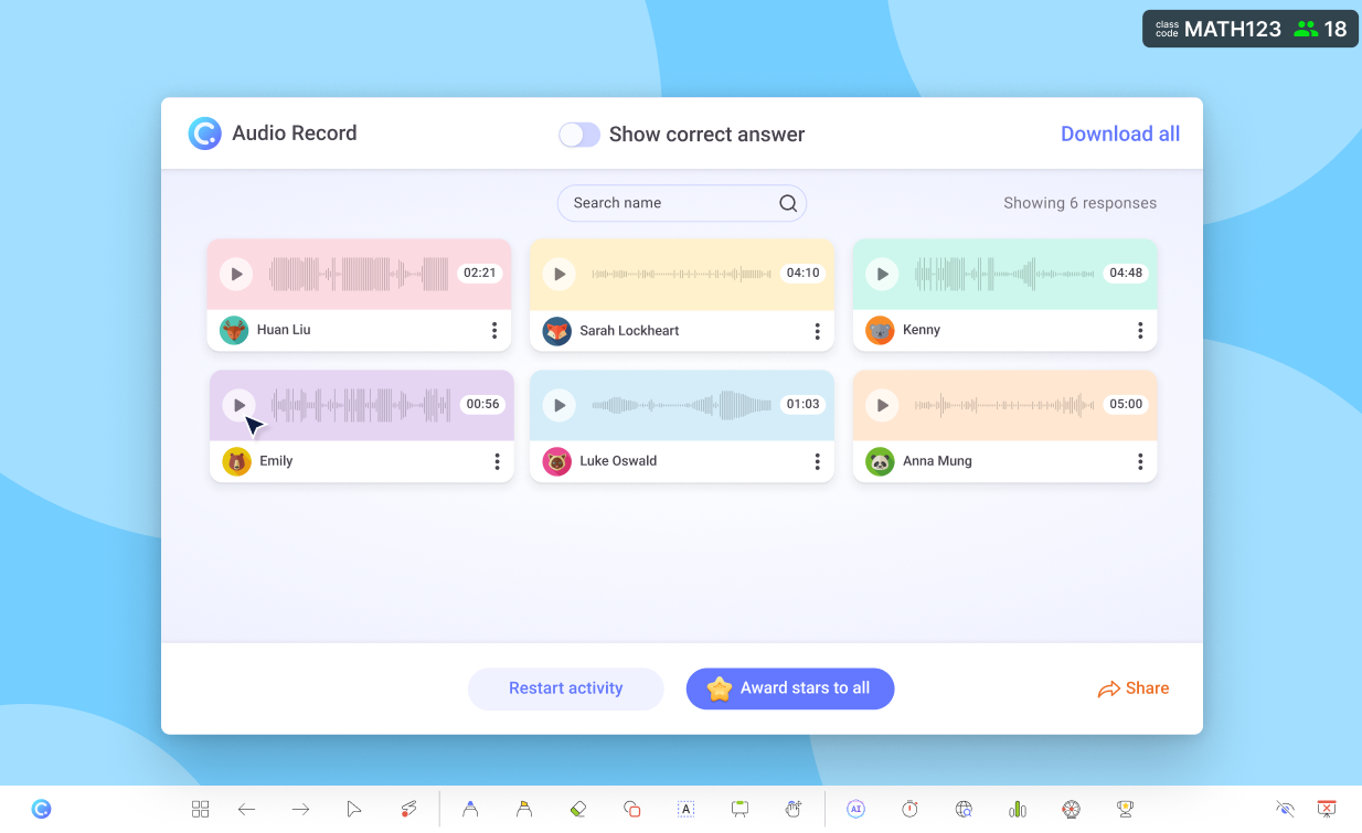 Audio Record activity in PowerPoint