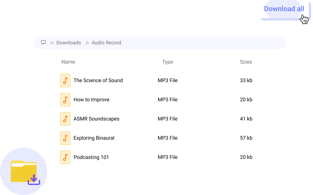 Save Audio Record files